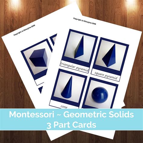 Montessori Geometric Solids Part Cards Pdf Montessori Etsy
