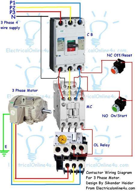 Contactor Wiring Guide For 3 Phase Motor With Circuit Breaker Overload