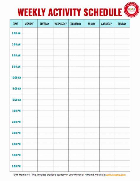 √ 30 7 Day Work Schedule Template In 2020 Schedule Templates Lesson