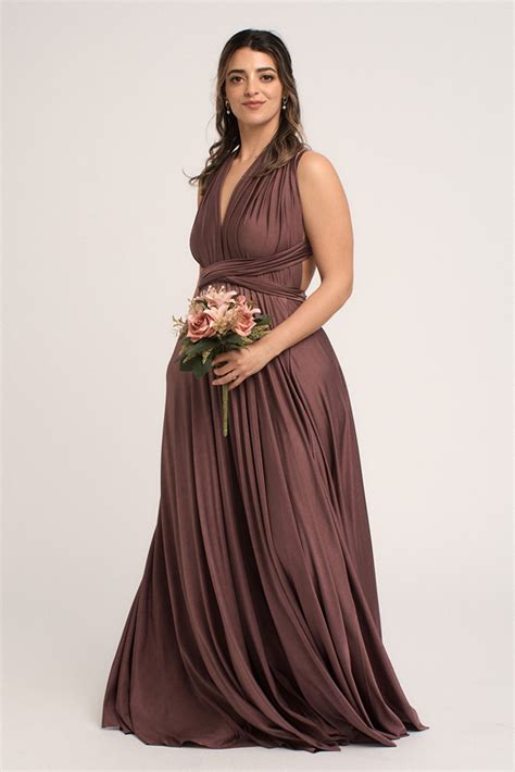 Luxe Satin Ballgown Multiway Infinity Dress In Thistle Modelchic