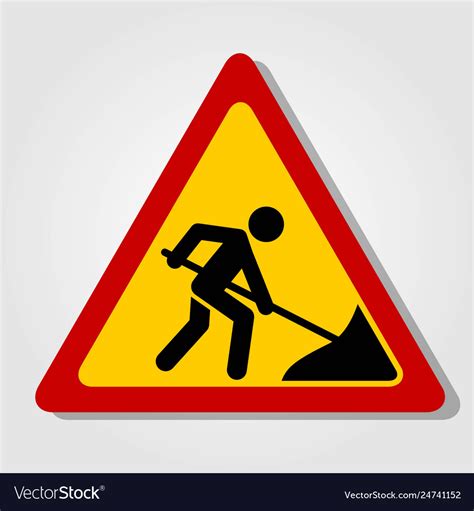 Road Work Ahead Sign Royalty Free Vector Image
