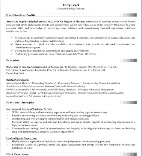 Some financial analysts deal with national and world finance. Entry Level Financial Analyst Resume