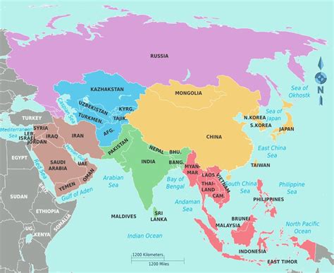 Mapa Politico De Asia Mapa De Rios