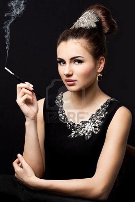Beautiful Woman Smokes Cigarettes Russian Woman Smokes Frederica