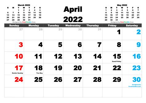 Blank Calendar April 2022 Printable Month Calendar Printable