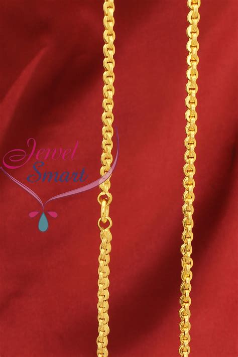 This is a long 38 inch necklace which can best price: Gold Plated Chain 24 Inches Height Party and Daily Wear Traditional Fancy Design | JewelSmart.in