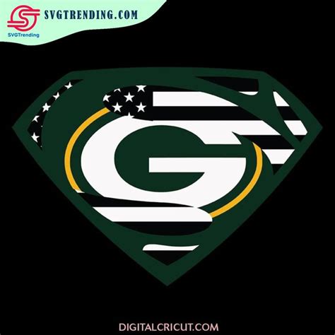 The Green Bay Packers Logo With An American Flag In The Center On A