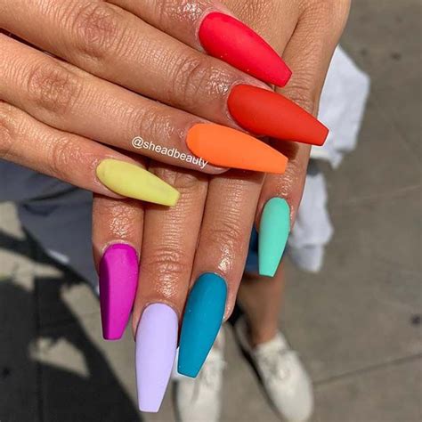 23 Cute Multi Colored Nails To Copy This Summer Stayglam Stilleto