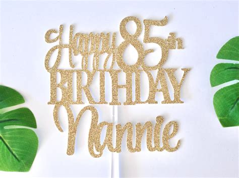 Happy 85th Birthday Personalized Name Cake Topper Grandma Etsy