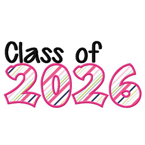 Class Of 2026 Applique Machine Embroidery Design 7x5 10x6 Etsy