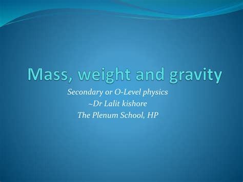 Mass Weight And Gravitypptx