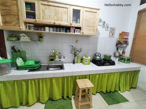 inspirasi desain dapur hijau  menyenangkan helloshabbycom
