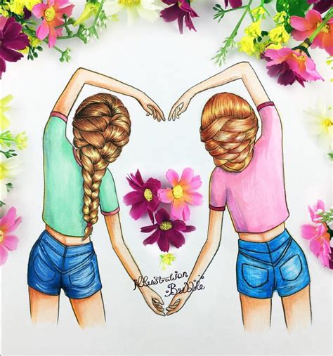 Pin By Illustrationbubble On Best Friends Forever Bff Drawings Best