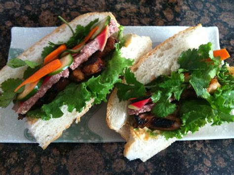 Pork Belly Pâté Banh Mi With Pickled Watermelon Radishes Carrots And Cucumbers Pork Belly