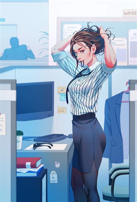 hd wallpaper anime girls office office girl office uniform wallpaper flare