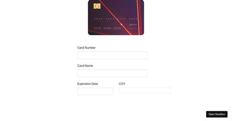 React Credit Cards Examples Codesandbox