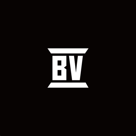 Bv Logo Monogram With Pillar Shape Designs Template 2963774 Vector Art