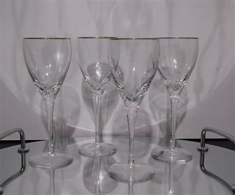 Lenox Encore Gold Rim Elegant Wine Glass Set Of 4 Etsy