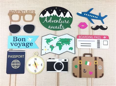 Travel Photo Booth Props Going Away Party Farewell Bon Etsy In