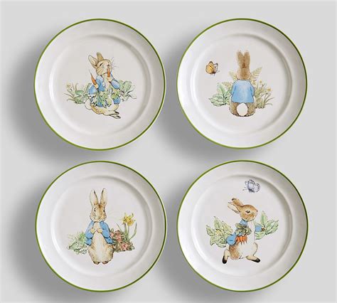 Peter Rabbit Bunny Stoneware Salad Plates Set Of 4 Pottery Barn