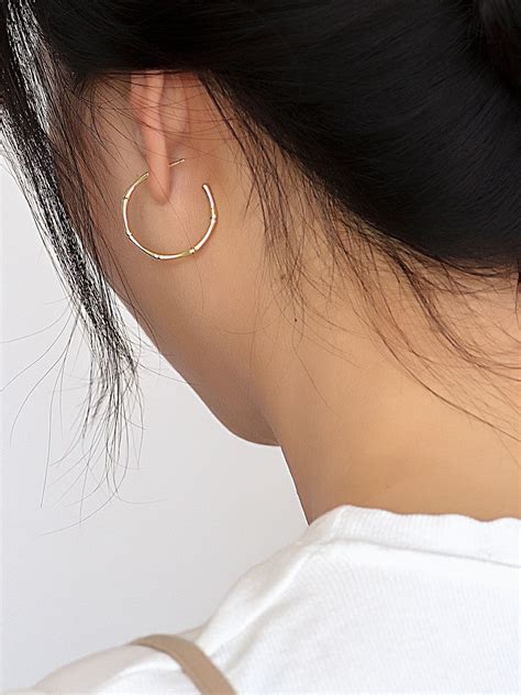 Brass Geometric Minimalist Hoop Earring 1000670990