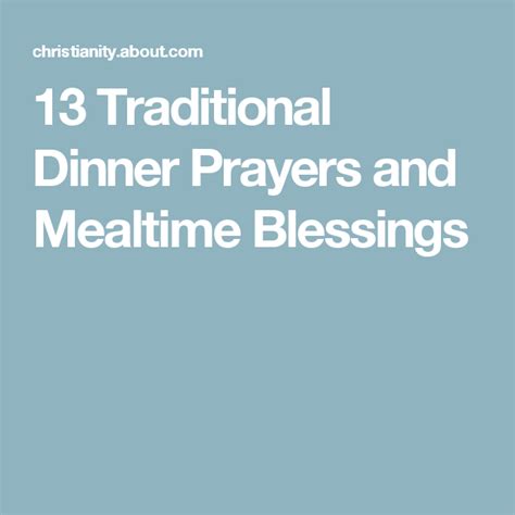 By derek hill · print · email. 13 Traditional Dinner Prayers for Saying Grace | Dinner ...
