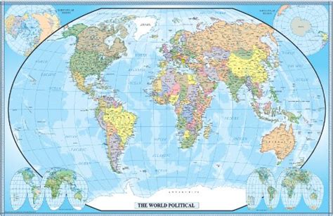 24x36 World Classic Wall Map Poster Paper Folded Gtineanupc