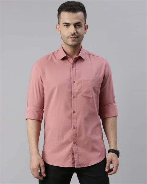 Buy Mens Pink Slim Fit Shirt For Men Pink Online At Bewakoof