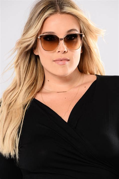 Amalia Sunglasses Goldbrown Fashion Nova Sunglasses Fashion Nova