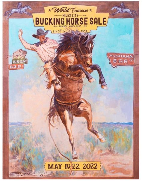 Miles City Bucking Horse Poster Print — Teal Blake