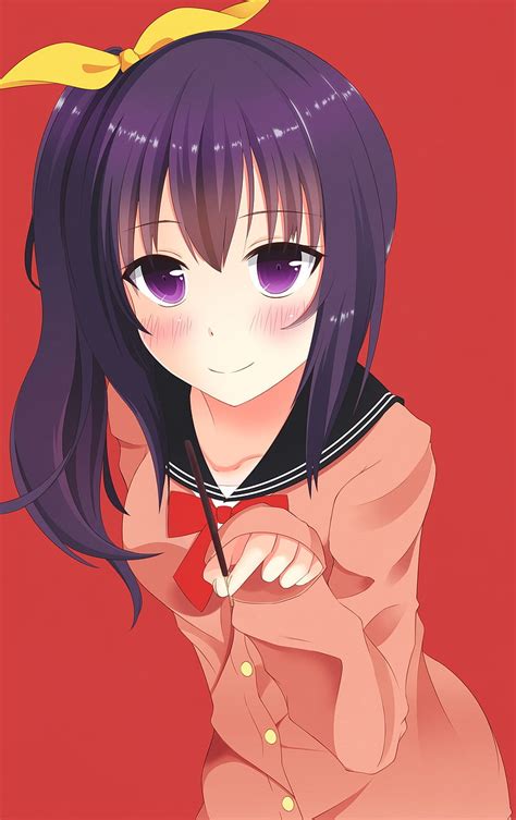 2k free download anime anime girls long hair purple hair purple eyes hd phone wallpaper