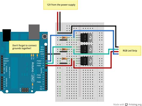 Rgb Led Strip Controlled By An Arduino Element14 Arduino Projects