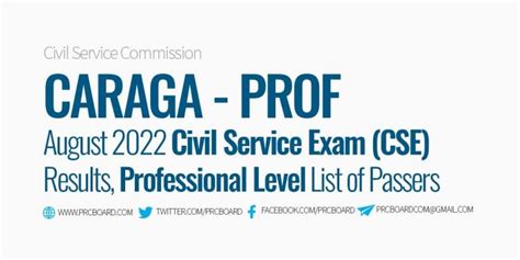 Caraga Passers August Civil Service Exam Cse Results Professional