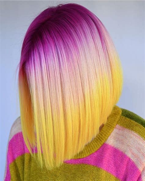 beautiful pink lemonade ombre hair love how the pink flows perfectly into the yellow ombre