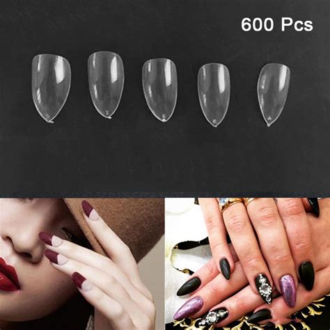 600pcspack Beauty Pointy Stiletto Natural Nail Tips Full Cover False
