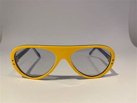 Nos Vintage French Ski Sunglasses Classic 1970s Yellow Aviator Design