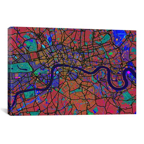 London Map Abstract 26w X 18h X 075d Urban Maps Touch Of