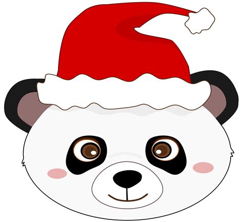 Cute Panda Wear Santa Hat Cartoon Png Illustration 30749102 Png