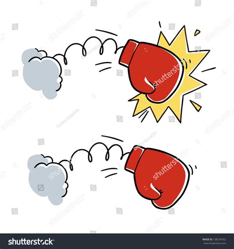 Cartoon Boxing Glove Punch Cartoon Illustration Stock Vector 138278162