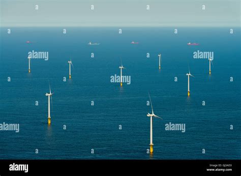 Luftaufnahme Eines Offshore Windparks Abseits Die Niederländische Küste