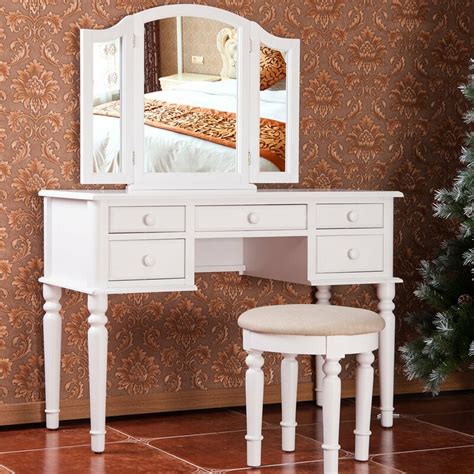 3 pc tracy rose gold finish wood make up bedroom vanity set. Merax Vanity Set with Mirror & Reviews | Wayfair