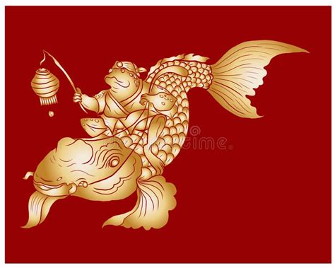 koꜜi) or more specifically nishikigoi (錦鯉, japanese: Frog Riding Koi Fish Carp Vector Illustration. Stock ...