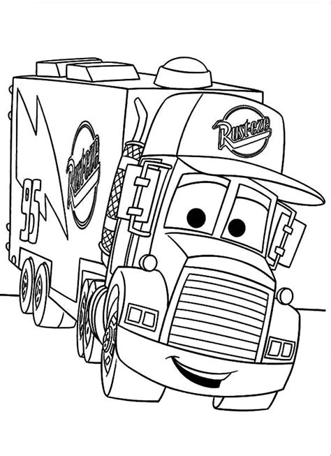 car transporter mack  truck coloring pages  place  color