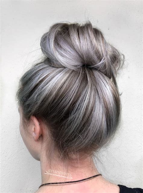 However, it's more on the blonde side than grey hair. Platinum white blonde silver Balayage | Silver hair color ...