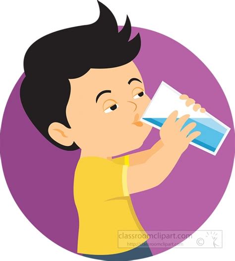 Little Boy Drinking Water From Glass Clipart Classroom Clipart