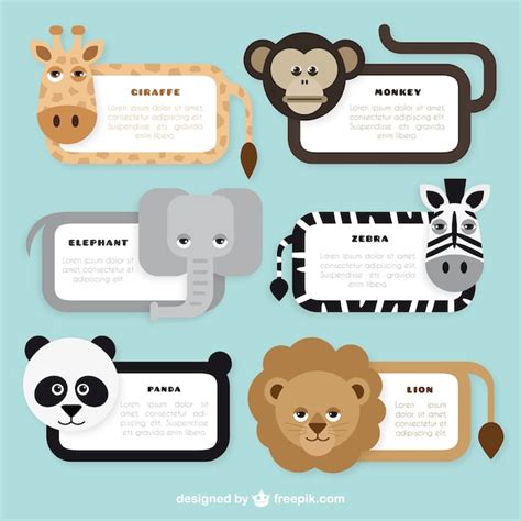 Free Vector Cute Animal Banners Collection