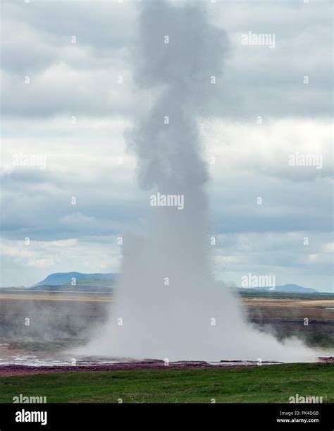 Strokkur Geyser Erupting Iceland Stock Photo Alamy