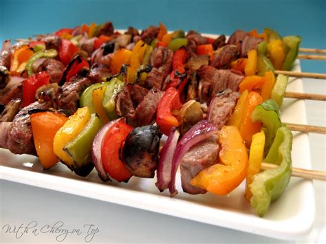 The name kabob comes from the turkish word sis kebap meaning served on the skewer. With a Cherry on Top: Classic Beef Kabobs