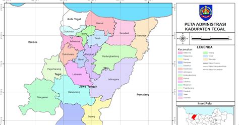 Peta Administrasi Kabupaten Tegal Provinsi Jawa Tengah NeededThing