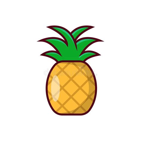 Simple Pineapple Logo With Flat Style Design Stock Vector